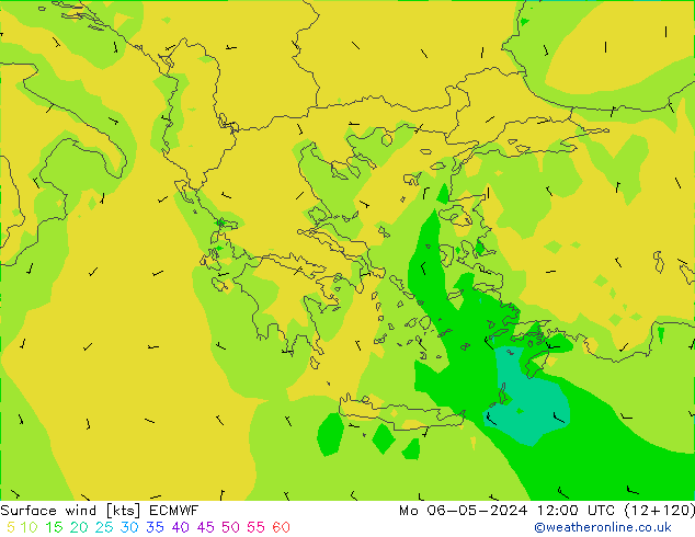 Rüzgar 10 m ECMWF Pzt 06.05.2024 12 UTC