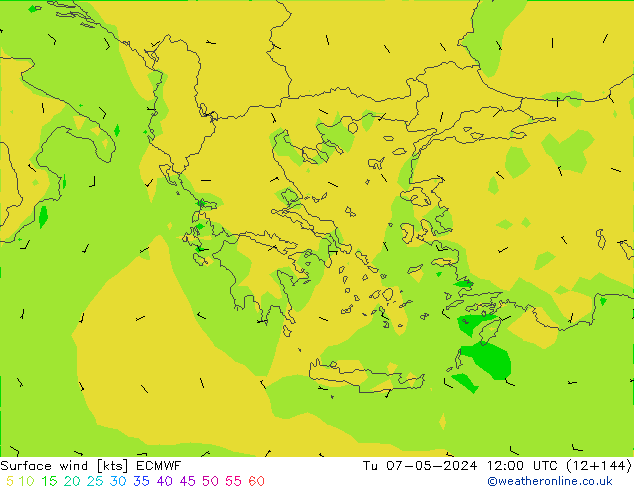 Vent 10 m ECMWF mar 07.05.2024 12 UTC