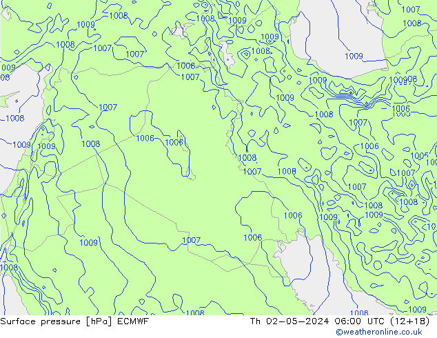 Surface pressure ECMWF Th 02.05.2024 06 UTC