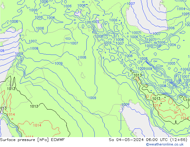 Surface pressure ECMWF Sa 04.05.2024 06 UTC