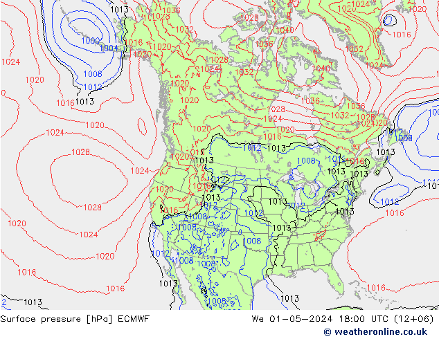 Presión superficial ECMWF mié 01.05.2024 18 UTC