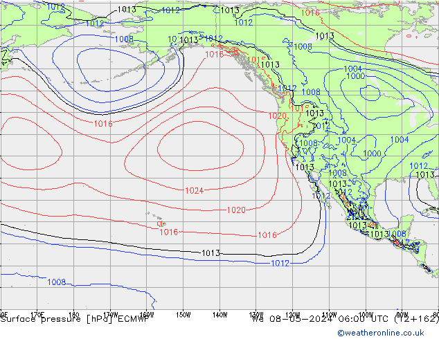 Surface pressure ECMWF We 08.05.2024 06 UTC