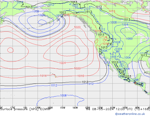Yer basıncı ECMWF Çar 08.05.2024 12 UTC