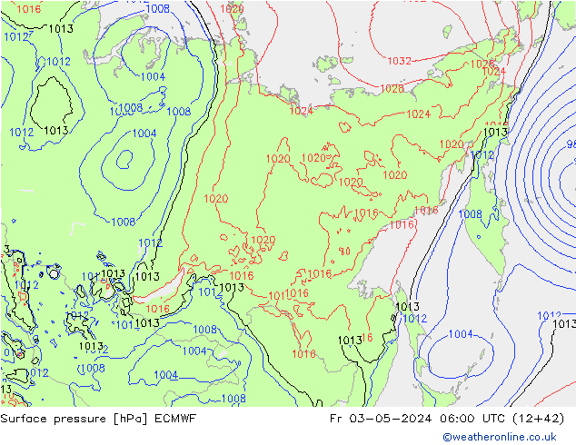 Luchtdruk (Grond) ECMWF vr 03.05.2024 06 UTC