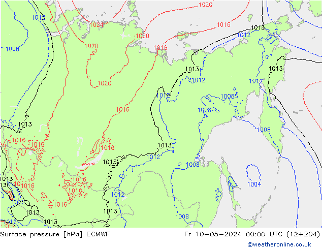 pression de l'air ECMWF ven 10.05.2024 00 UTC