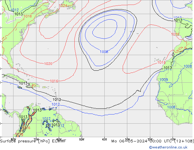 Luchtdruk (Grond) ECMWF ma 06.05.2024 00 UTC