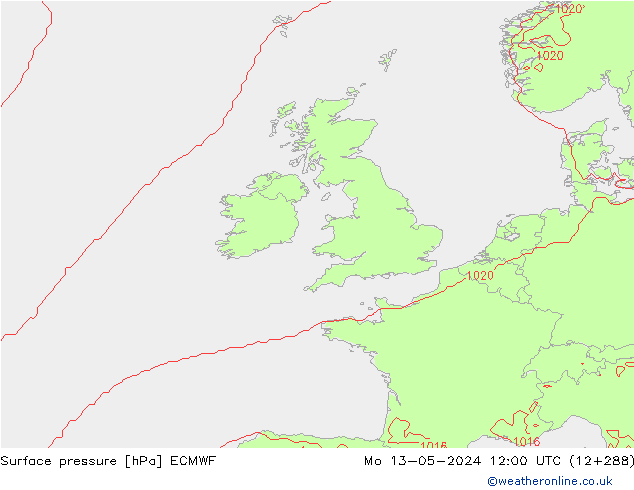 Luchtdruk (Grond) ECMWF ma 13.05.2024 12 UTC