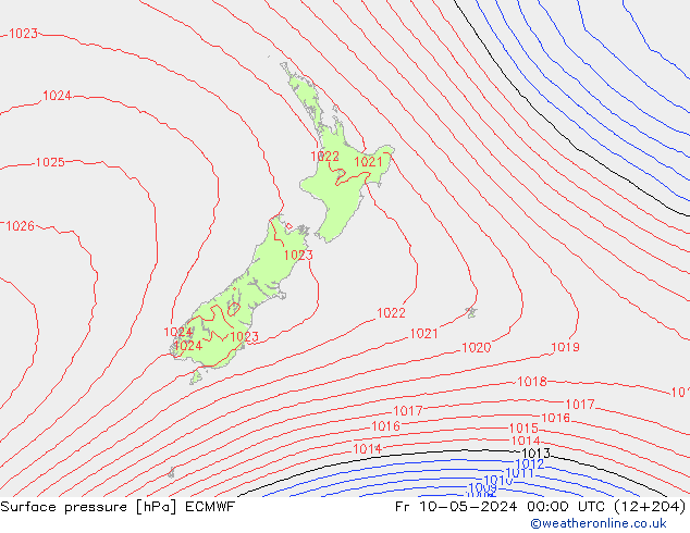 Surface pressure ECMWF Fr 10.05.2024 00 UTC