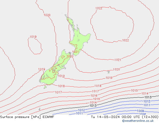 Surface pressure ECMWF Tu 14.05.2024 00 UTC