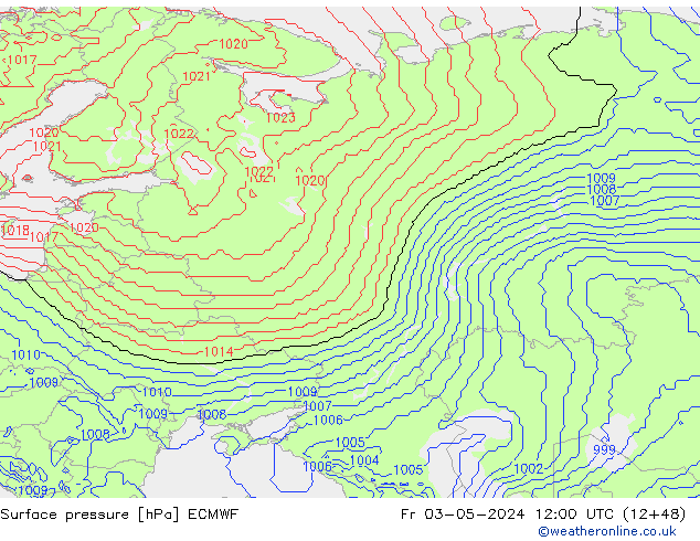 Surface pressure ECMWF Fr 03.05.2024 12 UTC