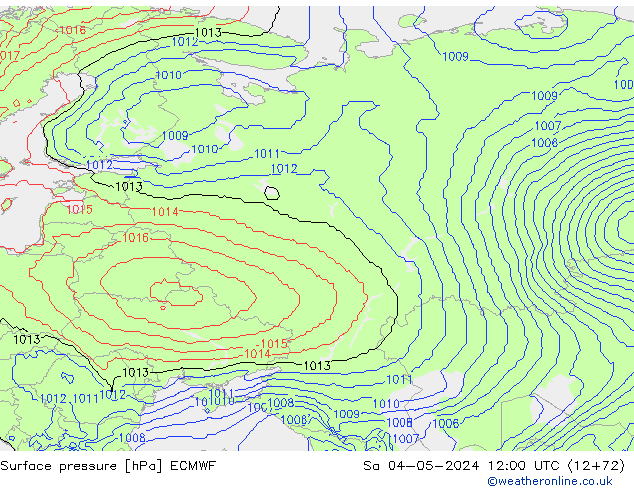 Surface pressure ECMWF Sa 04.05.2024 12 UTC