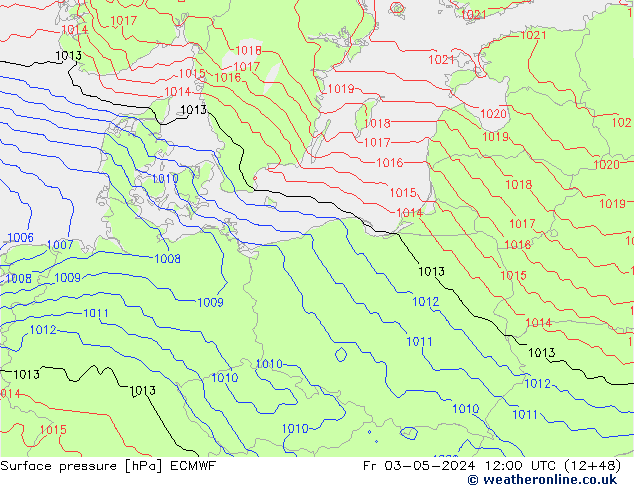 Surface pressure ECMWF Fr 03.05.2024 12 UTC