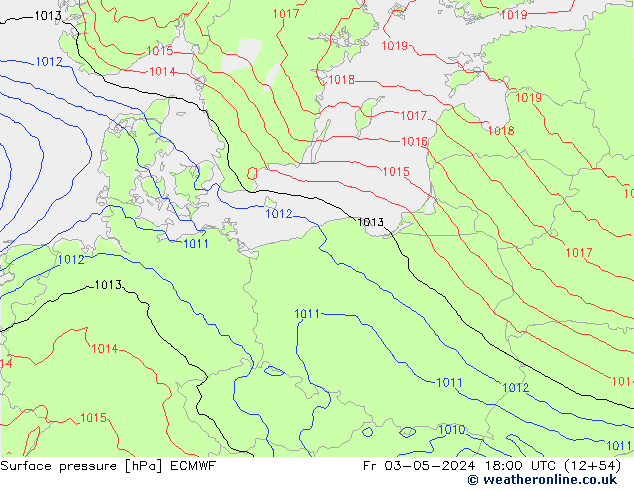 Yer basıncı ECMWF Cu 03.05.2024 18 UTC