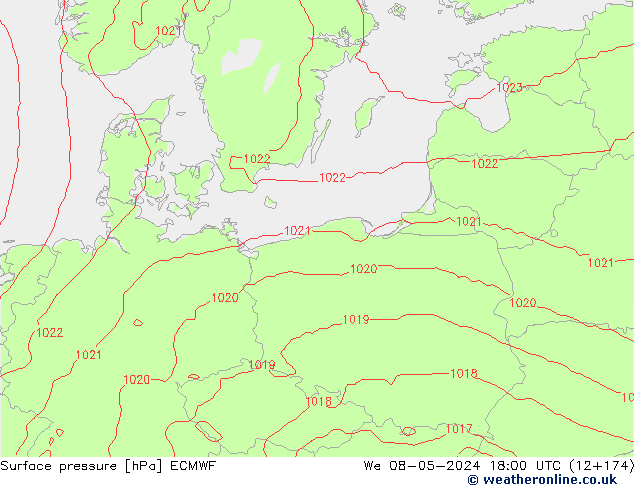 Yer basıncı ECMWF Çar 08.05.2024 18 UTC