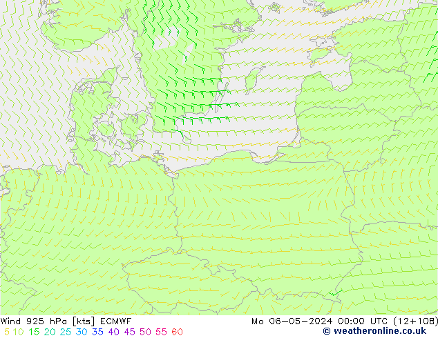 Wind 925 hPa ECMWF ma 06.05.2024 00 UTC