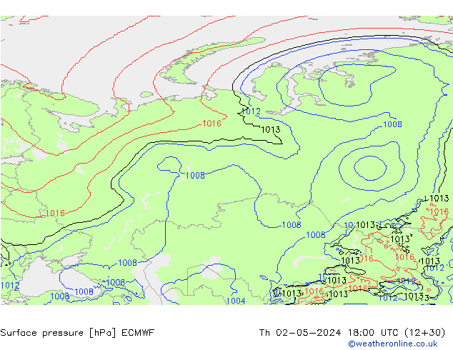 Surface pressure ECMWF Th 02.05.2024 18 UTC