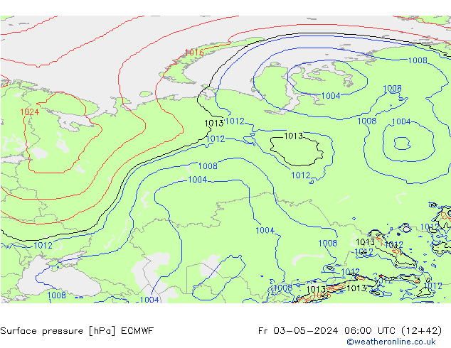 Luchtdruk (Grond) ECMWF vr 03.05.2024 06 UTC