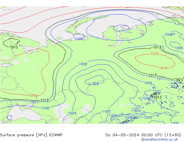 Surface pressure ECMWF Sa 04.05.2024 00 UTC