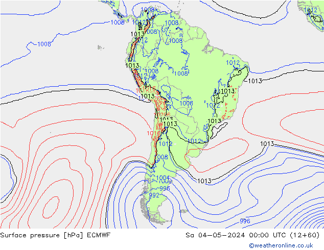 Surface pressure ECMWF Sa 04.05.2024 00 UTC