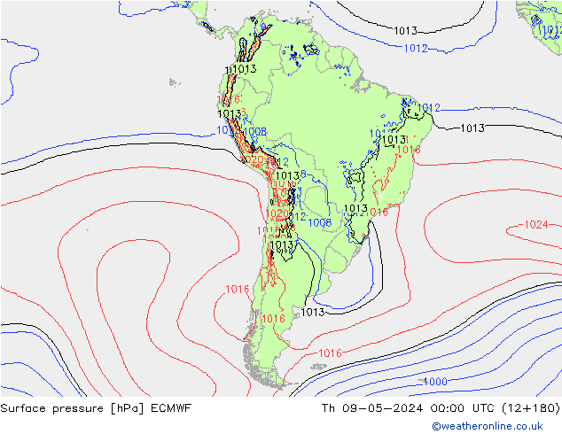 Yer basıncı ECMWF Per 09.05.2024 00 UTC