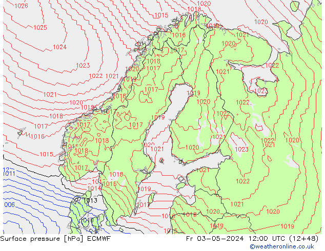 Surface pressure ECMWF Fr 03.05.2024 12 UTC