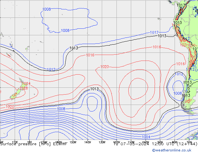 Pressione al suolo ECMWF mar 07.05.2024 12 UTC