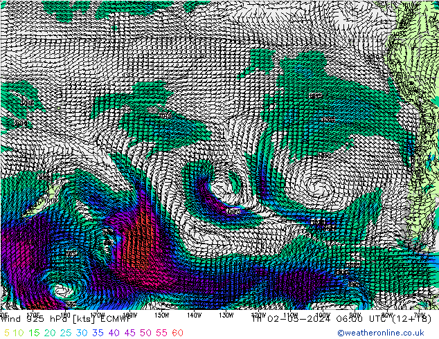 Rüzgar 925 hPa ECMWF Per 02.05.2024 06 UTC