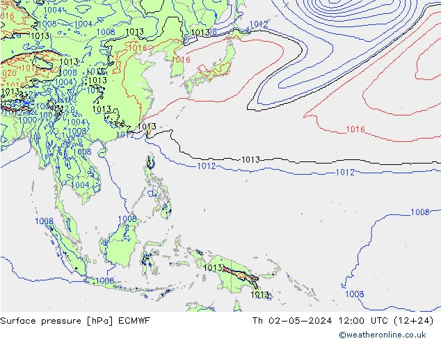 Bodendruck ECMWF Do 02.05.2024 12 UTC