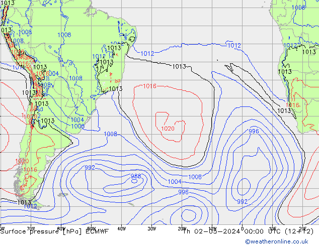 Bodendruck ECMWF Do 02.05.2024 00 UTC