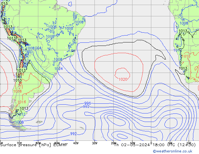 ciśnienie ECMWF czw. 02.05.2024 18 UTC