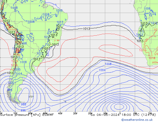 Surface pressure ECMWF Sa 04.05.2024 18 UTC