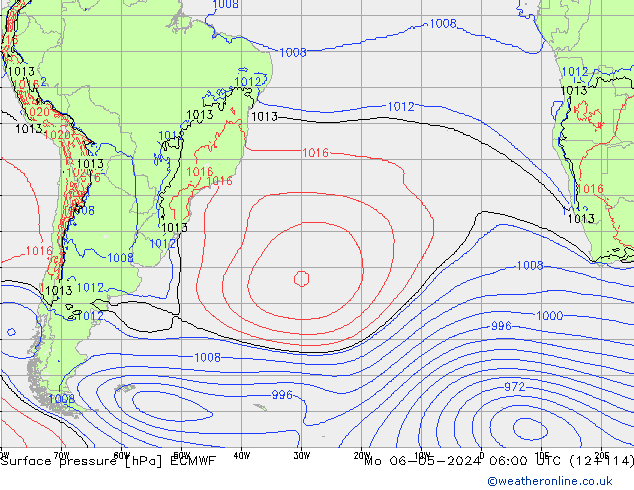 Pressione al suolo ECMWF lun 06.05.2024 06 UTC