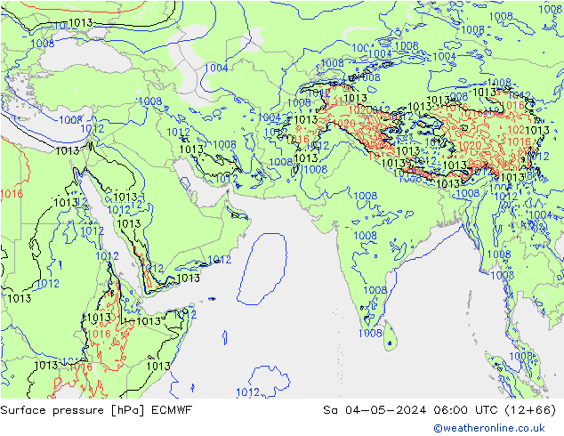 Presión superficial ECMWF sáb 04.05.2024 06 UTC