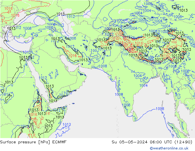 Yer basıncı ECMWF Paz 05.05.2024 06 UTC