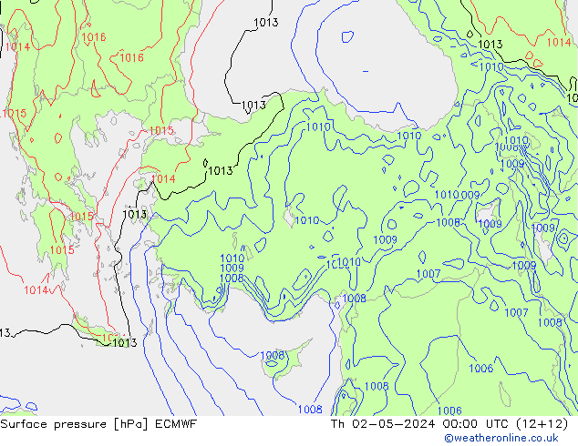 ciśnienie ECMWF czw. 02.05.2024 00 UTC