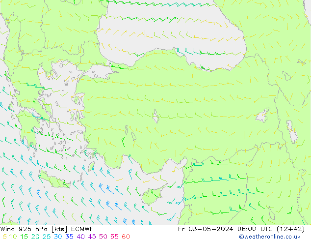 Wind 925 hPa ECMWF Fr 03.05.2024 06 UTC