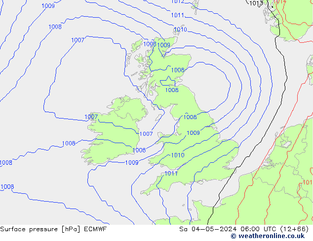 pressão do solo ECMWF Sáb 04.05.2024 06 UTC