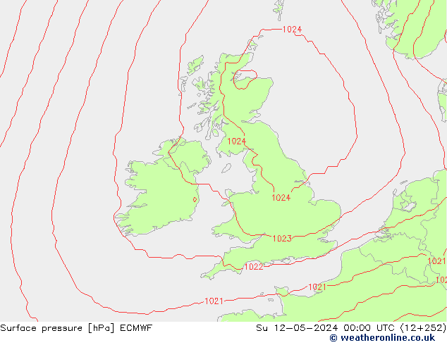 Surface pressure ECMWF Su 12.05.2024 00 UTC