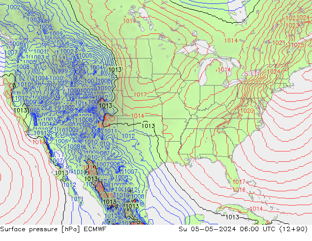 приземное давление ECMWF Вс 05.05.2024 06 UTC