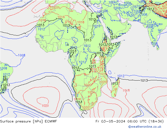 Luchtdruk (Grond) ECMWF vr 03.05.2024 06 UTC