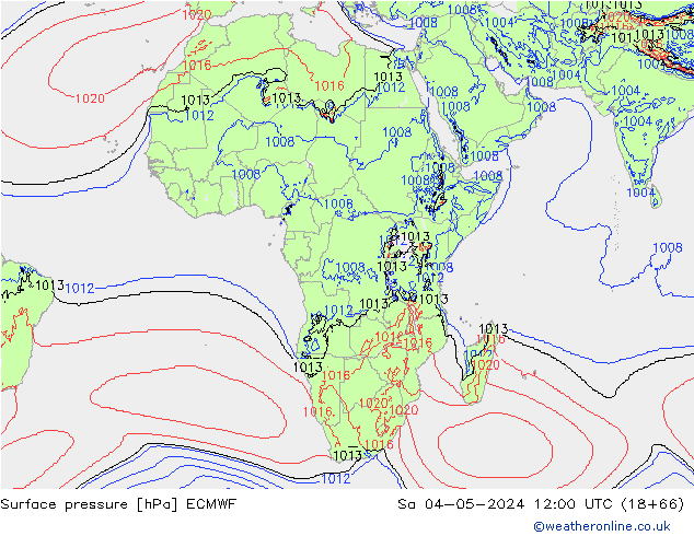 приземное давление ECMWF сб 04.05.2024 12 UTC