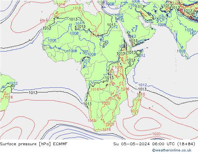 Surface pressure ECMWF Su 05.05.2024 06 UTC