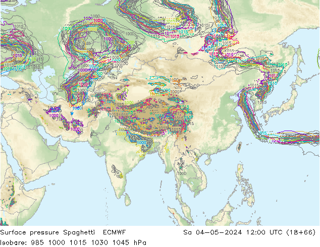 Surface pressure Spaghetti ECMWF Sa 04.05.2024 12 UTC