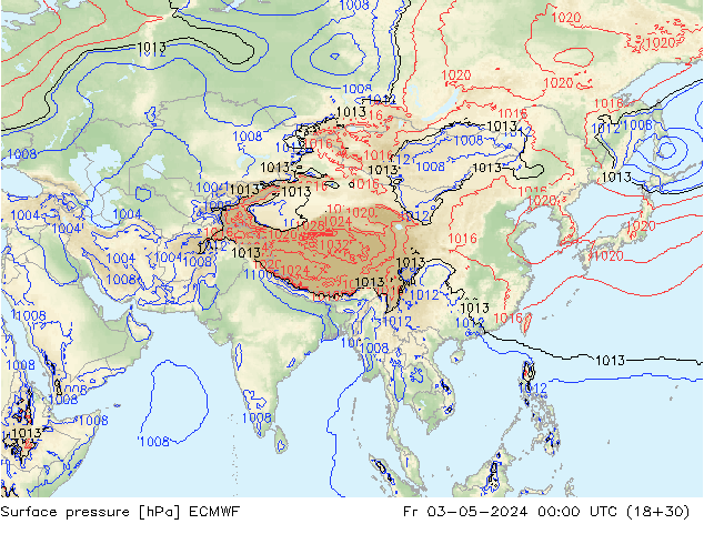 приземное давление ECMWF пт 03.05.2024 00 UTC