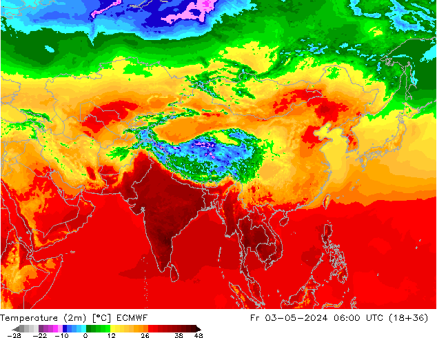 карта температуры ECMWF пт 03.05.2024 06 UTC