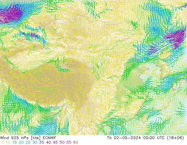 风 925 hPa ECMWF 星期四 02.05.2024 00 UTC