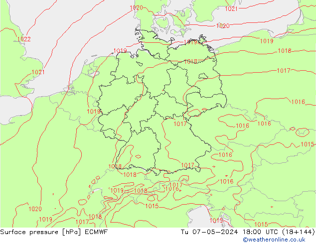 Luchtdruk (Grond) ECMWF di 07.05.2024 18 UTC