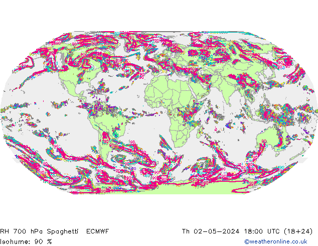 RV 700 hPa Spaghetti ECMWF do 02.05.2024 18 UTC