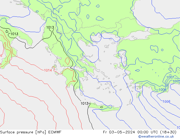 Yer basıncı ECMWF Cu 03.05.2024 00 UTC