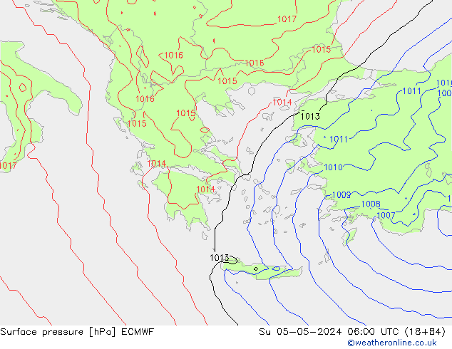 Yer basıncı ECMWF Paz 05.05.2024 06 UTC